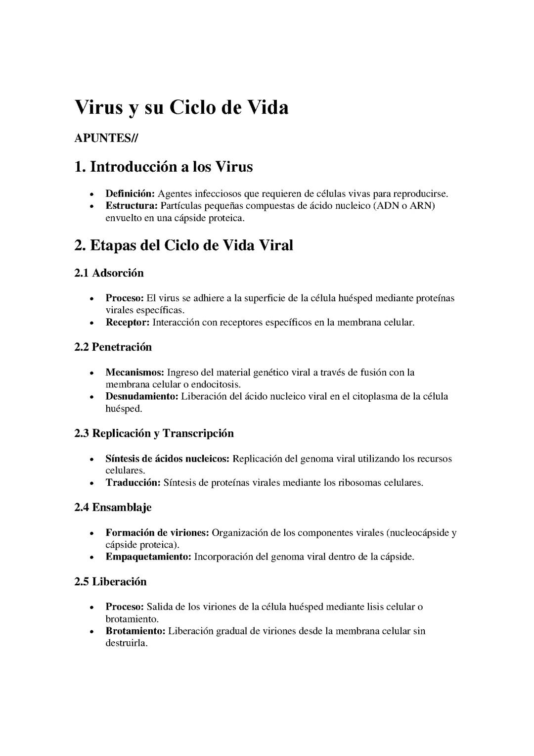 Ciclo de Vida de los Virus y Su Impacto