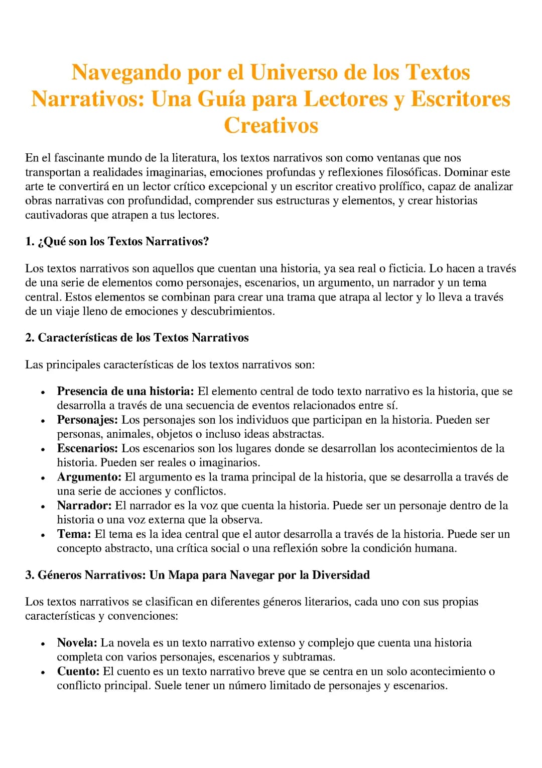 LOS TEXTOS NARRATIVOS