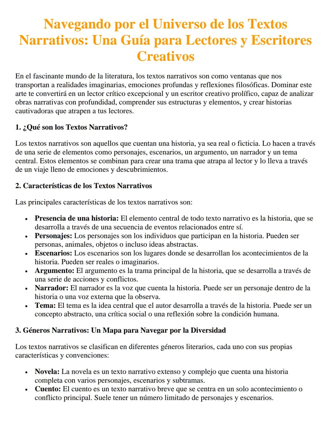 Navegando por el Universo de los Textos
Narrativos: Una Guía para Lectores y Escritores
Creativos
En el fascinante mundo de la literatura, l