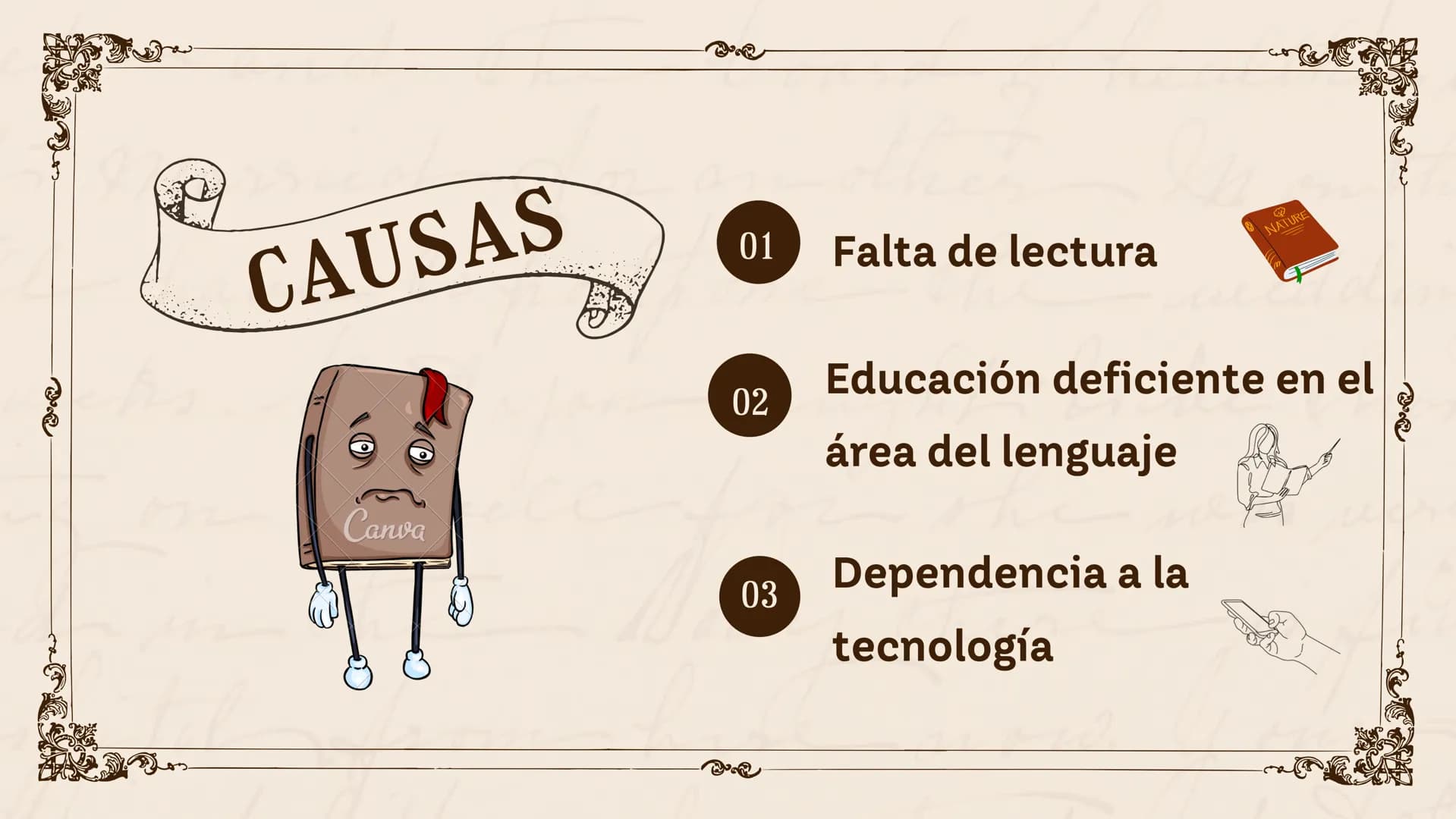 Ma
ERRORES
EN LA
ESCRITURA
Wally ther
ру
now. 01 Introducción
202
02
Falta de vocabulario
ÍNDICE
03 Uso de las tildes
50
04
Cacofonía
吧 INTR
