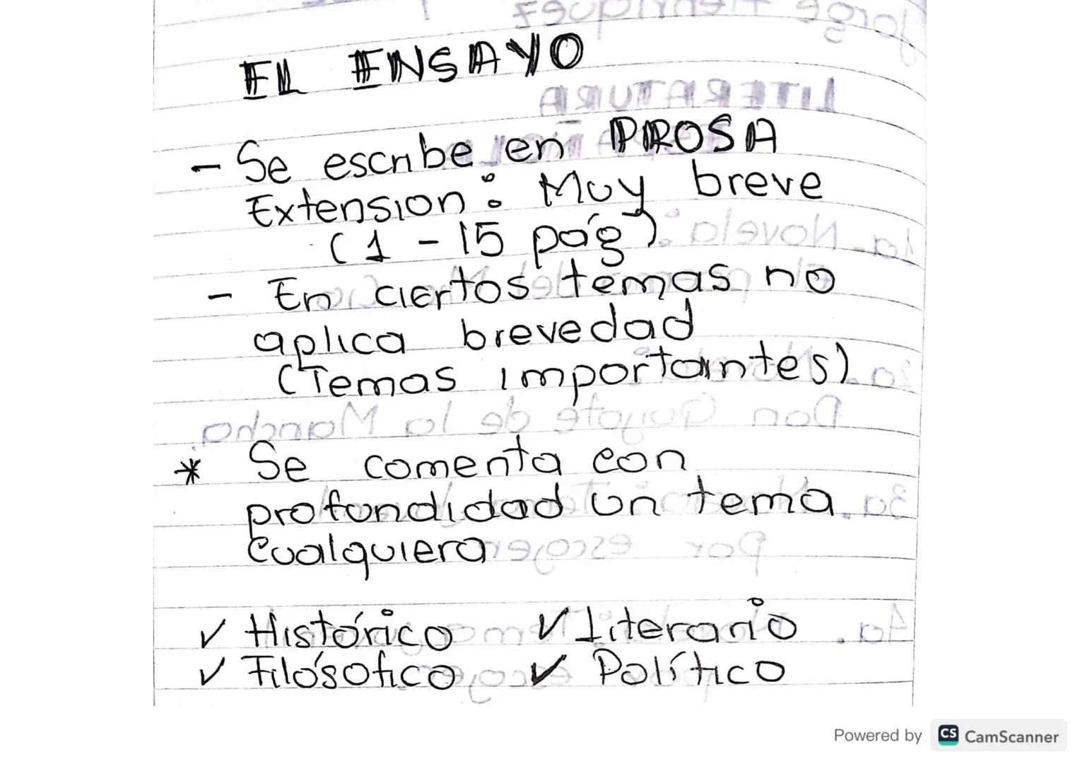 1
F9
EL ENSAYO
ASUTTAL
- Se escribe en PROSA
Extension: Muy breve
(1 - 15 pog) olevan pl
En ciertos temas no
aplica brevedad
(Temas importan
