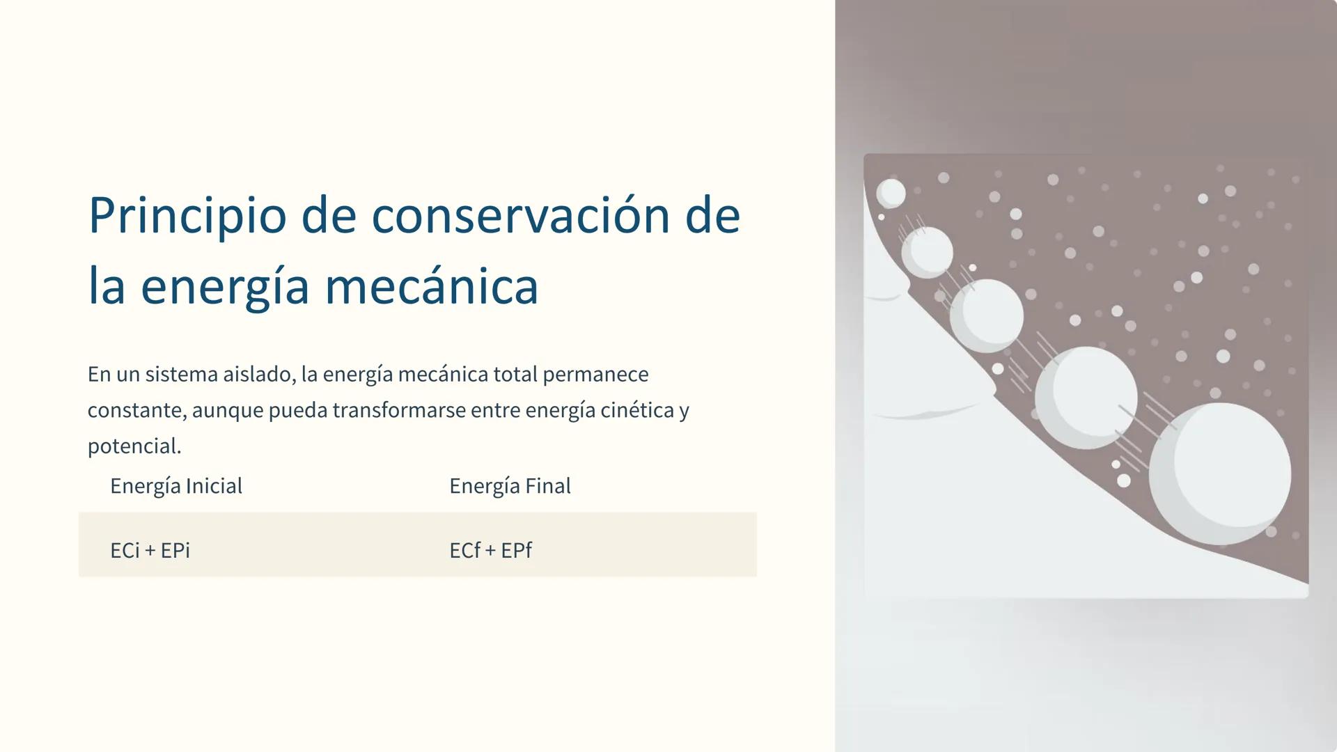 # la energía mecánica

mecánica

La energía mecánica es la capacidad de un objeto para realizar
trabajo. Se clasifica en energía cinética, r