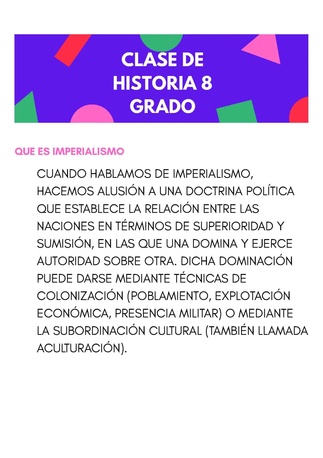 CLASE DE HISTORIA 