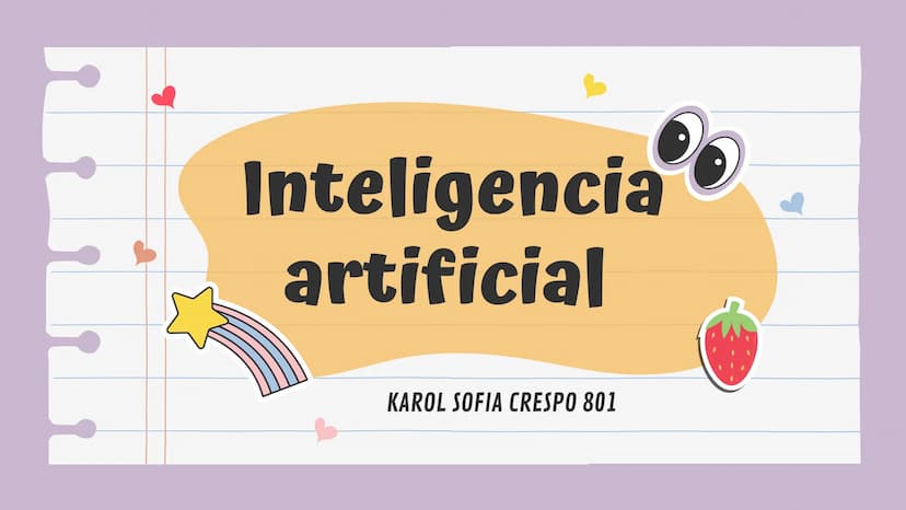Inteligencia
artificial
KAROL SOFIA CRESPO 801 Tabla de
contenido
1. ¿Que es la inteligencia
artificial?
2. tipos de inteligencia artificial