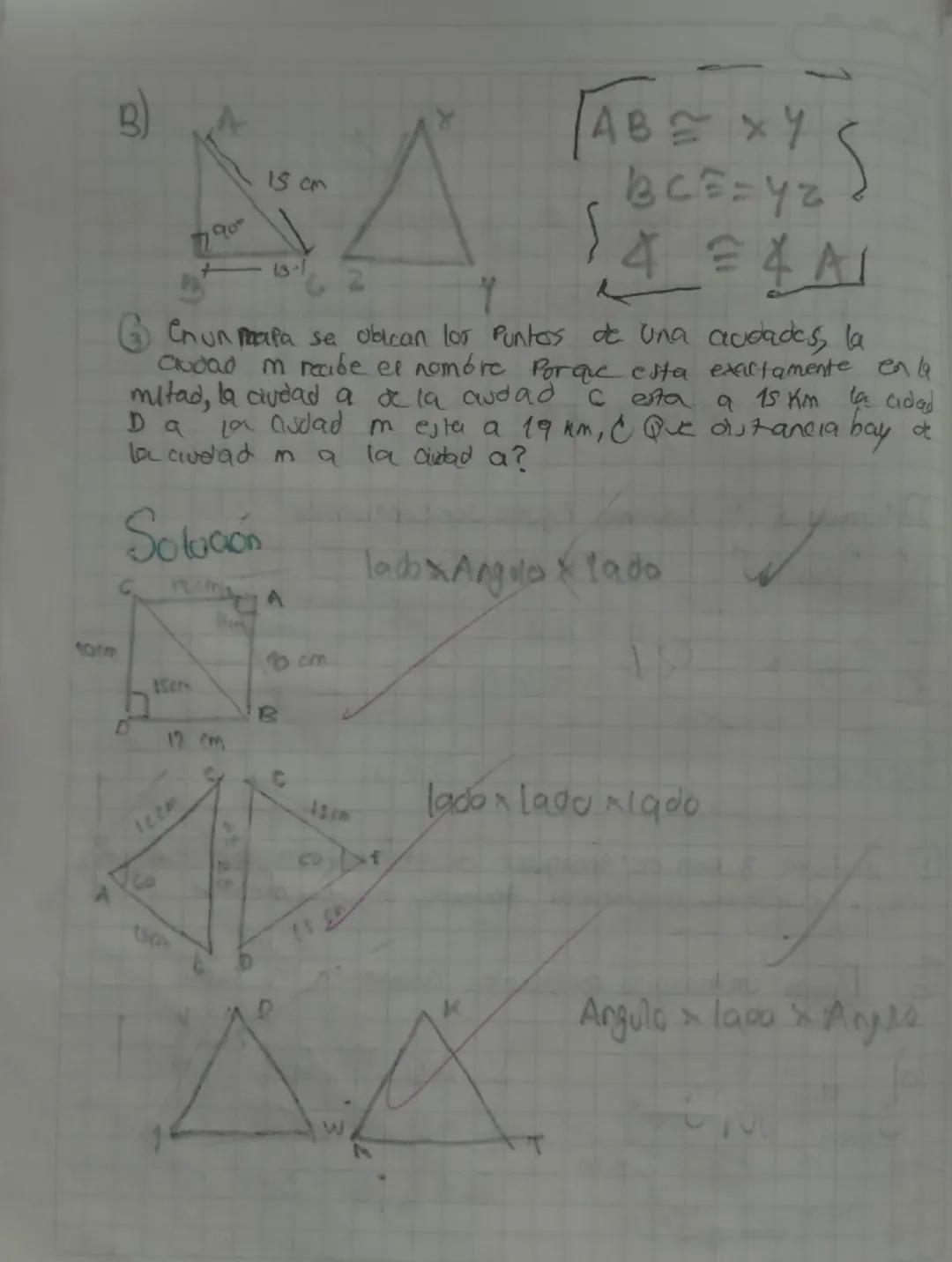 # Igualdad de trangulor

Se vede de determinar que los frangulos Son
Igualer se Cumple los siguientes ontcrios:

Vladox lado x lado

Si Sus 