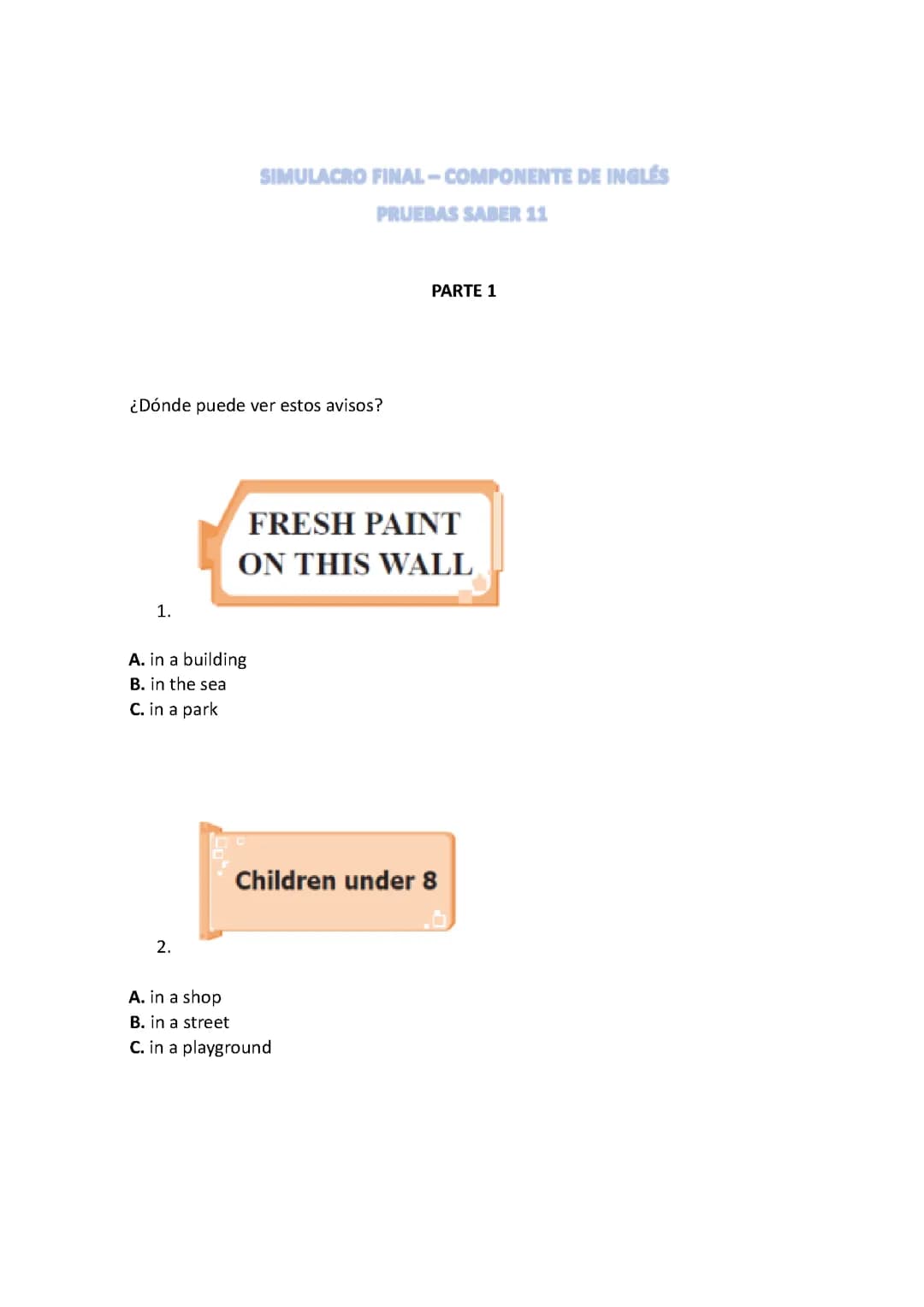 Test de ingles - Tipo IFCES