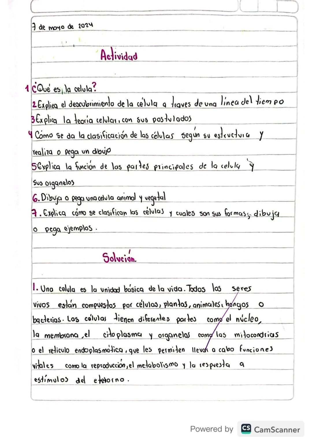 7 de mayo de 2024

Actividad

1 ¿Qué es la celula?
2. Explica el descubrimiento de la célula a traves de una línea del tiempo
3 Explica la t