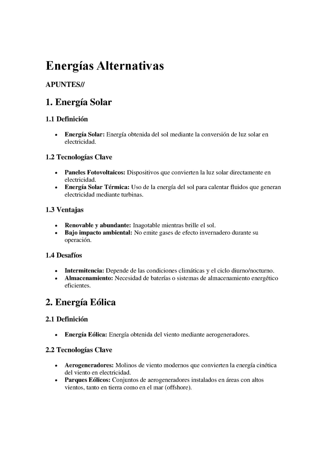 Energías Alternativas