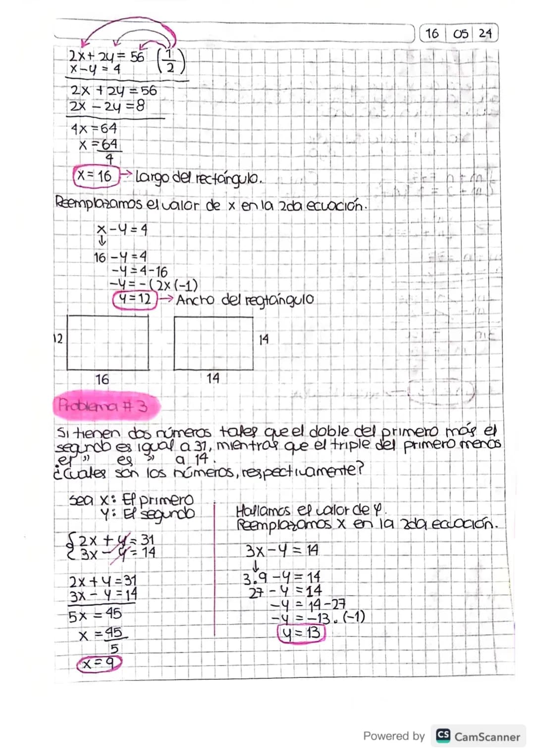 24
Problemas
que
se resuelven con sistemas 2x2
=-1
Problema #1
Determina dos números aya suma sea 80 y su diferencia sea 10.
x+4=80
(x-4 10
