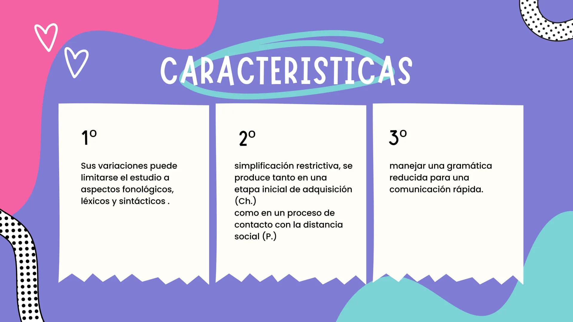 LENGUAS PIDGIN
Y PIDGINIZACIÓN S
•
Lenguas pidgin
• Definición.
• Usos y utilidad.
⚫ Características.
• Historia y origen.
Ejemplos.
ÍNDICE
