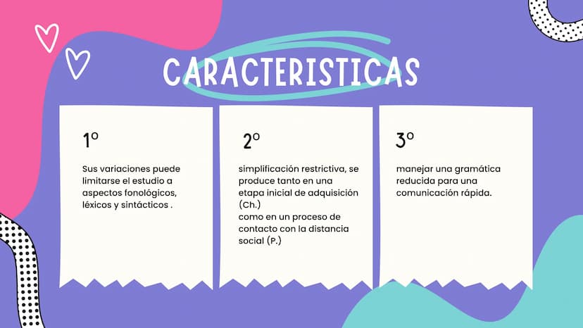 LENGUAS PIDGIN
Y PIDGINIZACIÓN S
•
Lenguas pidgin
• Definición.
• Usos y utilidad.
⚫ Características.
• Historia y origen.
Ejemplos.
ÍNDICE
