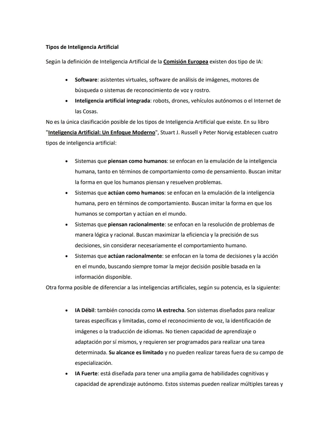 ¿Qué es la Inteligencia Artificial?¹
La Inteligencia Artificial (IA), al igual que la humana, es un concepto complejo de definir. Aún no
exi