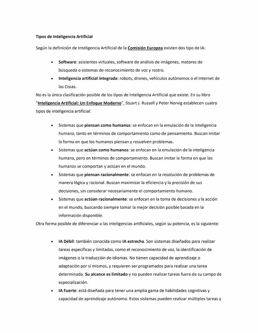 ¿Qué es la Inteligencia Artificial?¹
La Inteligencia Artificial (IA), al igual que la humana, es un concepto complejo de definir. Aún no
exi