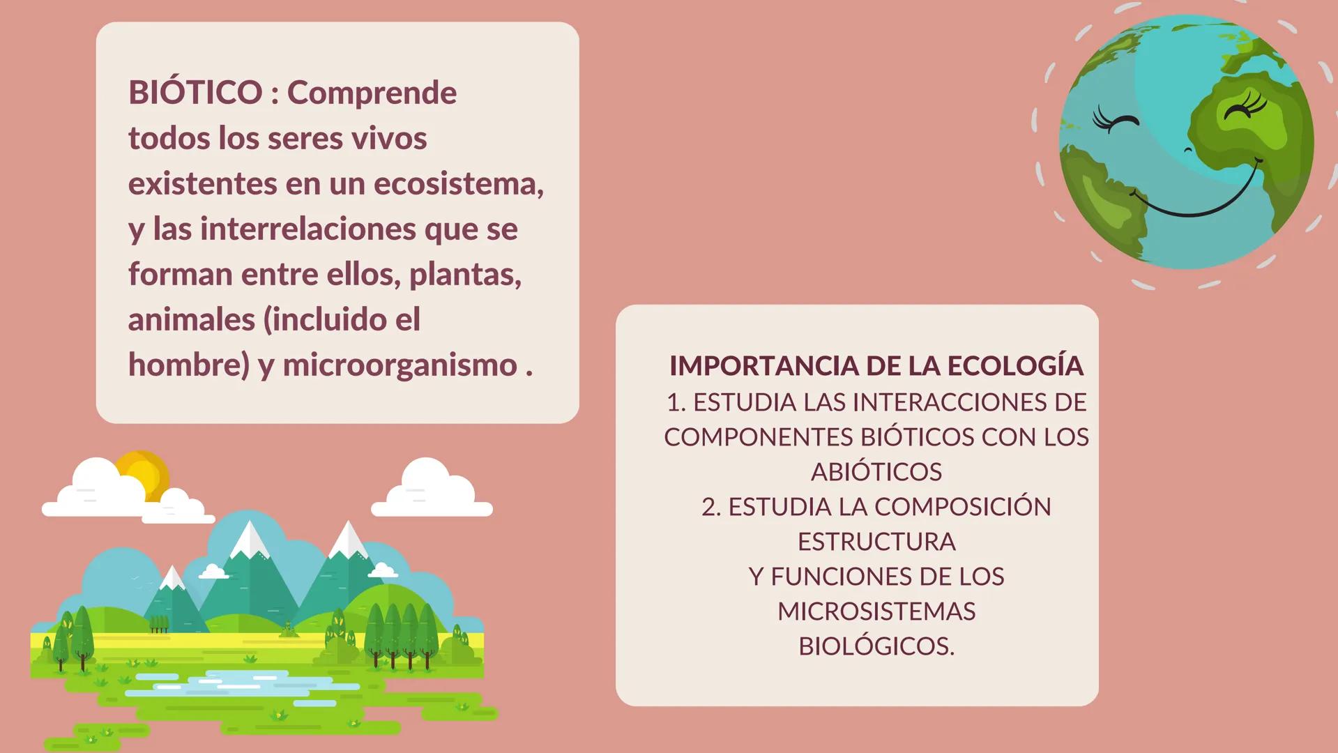 TERMINOS
ECOLOGICOS CONSEPTOS
BASICOS DE
ECOLOGIA ¿QUE SON?
la ecologia es una rama de la biologia que estudia las interacciones
de los sere