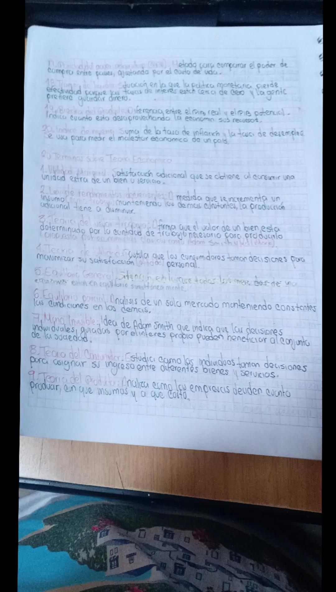 --- OCR Start ---
Terminos sobre economia
1. Oferta y demanda: son las fuerzas que determinan la
Cantidcid
de
precios se venden.
bienes y se