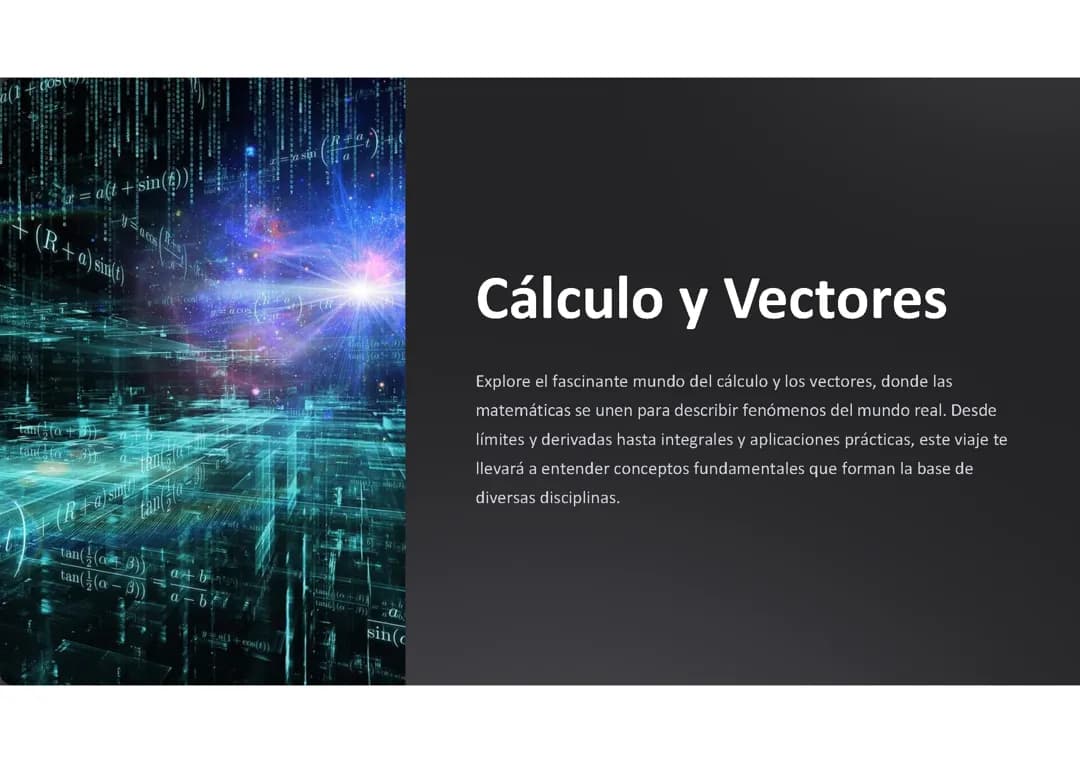 Cálculo y Vectores: 