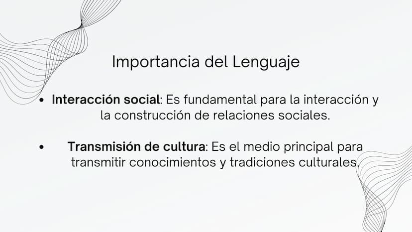 EL LENGUAJE ¿Qué es el Lenguaje?
El lenguaje es un sistema de comunicación
estructurado que puede ser tanto natural
como artificial. Incluye