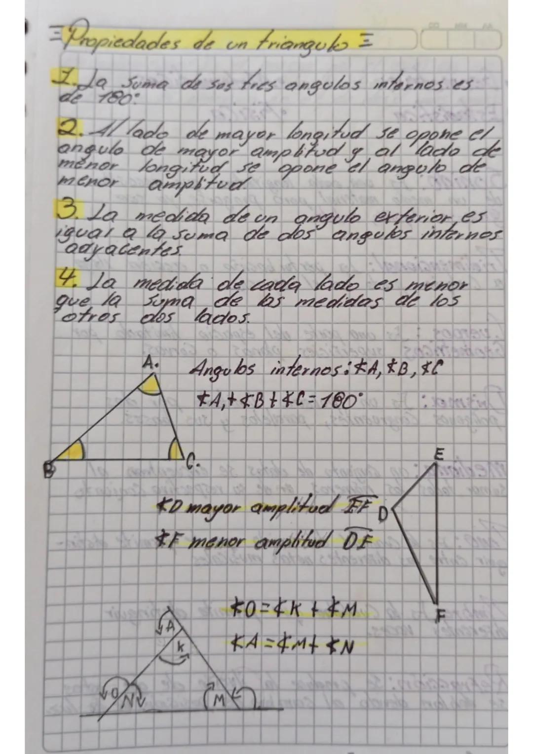 propiedades de un triangulo