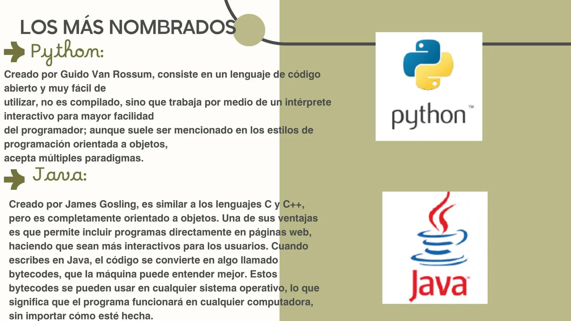 ➜ Introducción +
En esta presentación se hace una introducción a los
conceptos básicos y características de los lenguajes de
programación or