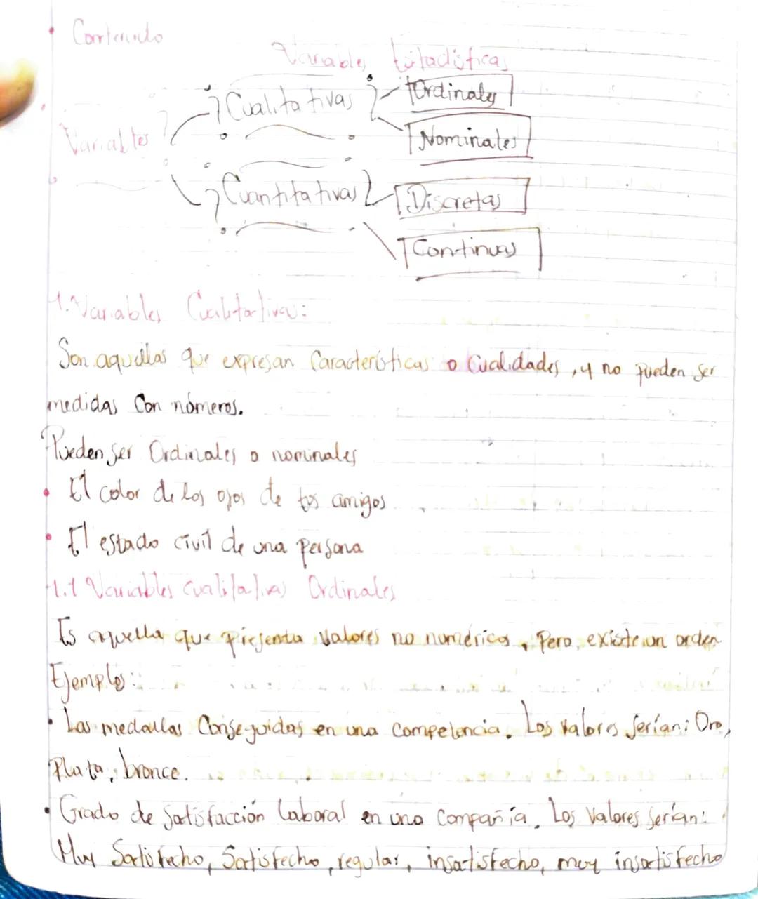 Variable Estadistica (
C
Una Variable estadística es cada una de las Características
Cualidades que poseen los indivíduos de una poblacióó. 