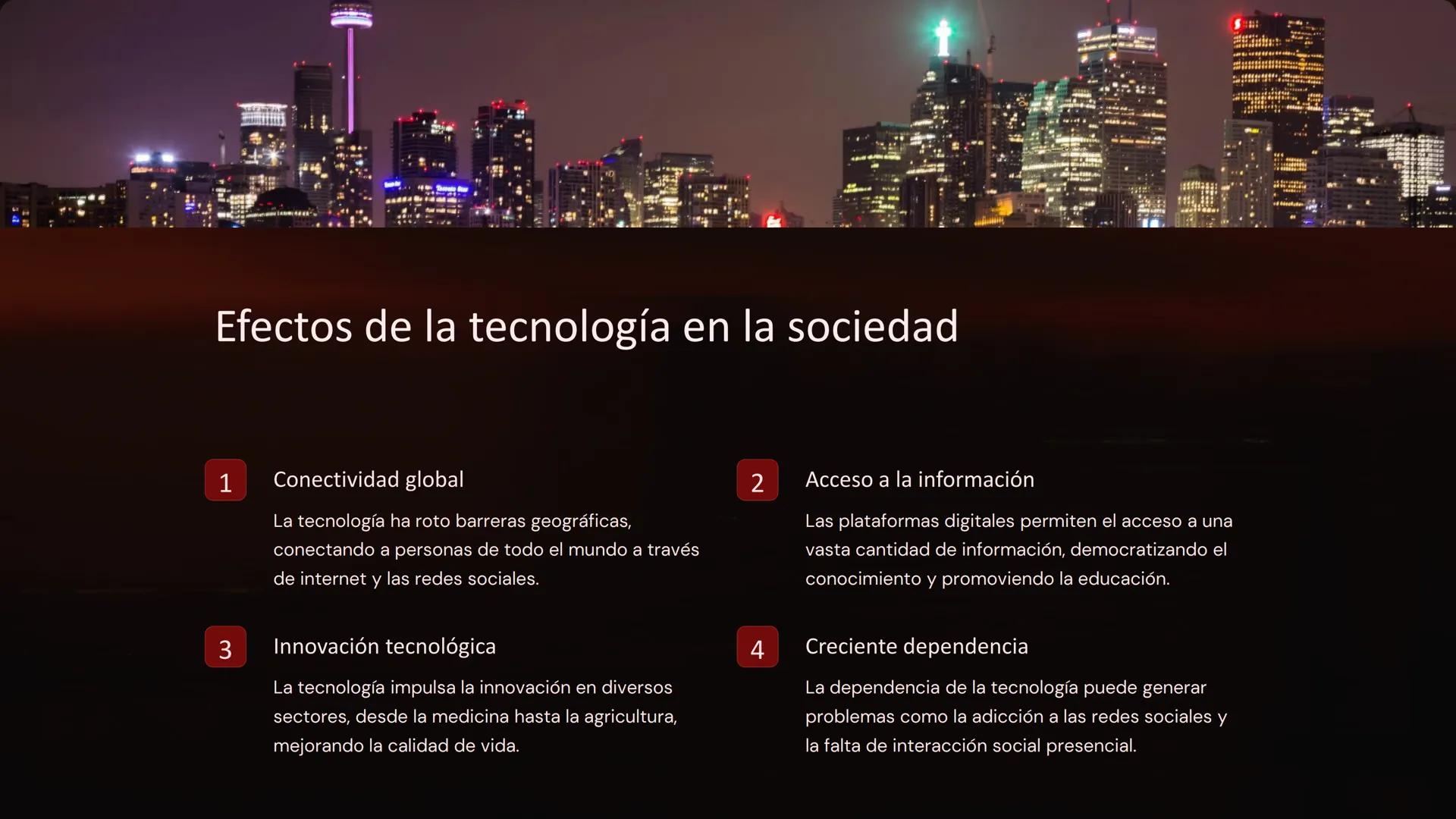 Impacto Social de
la Tecnología
DISSON
DISS
La tecnología ha transformado la vida humana en innumerables
maneras, generando un impacto socia