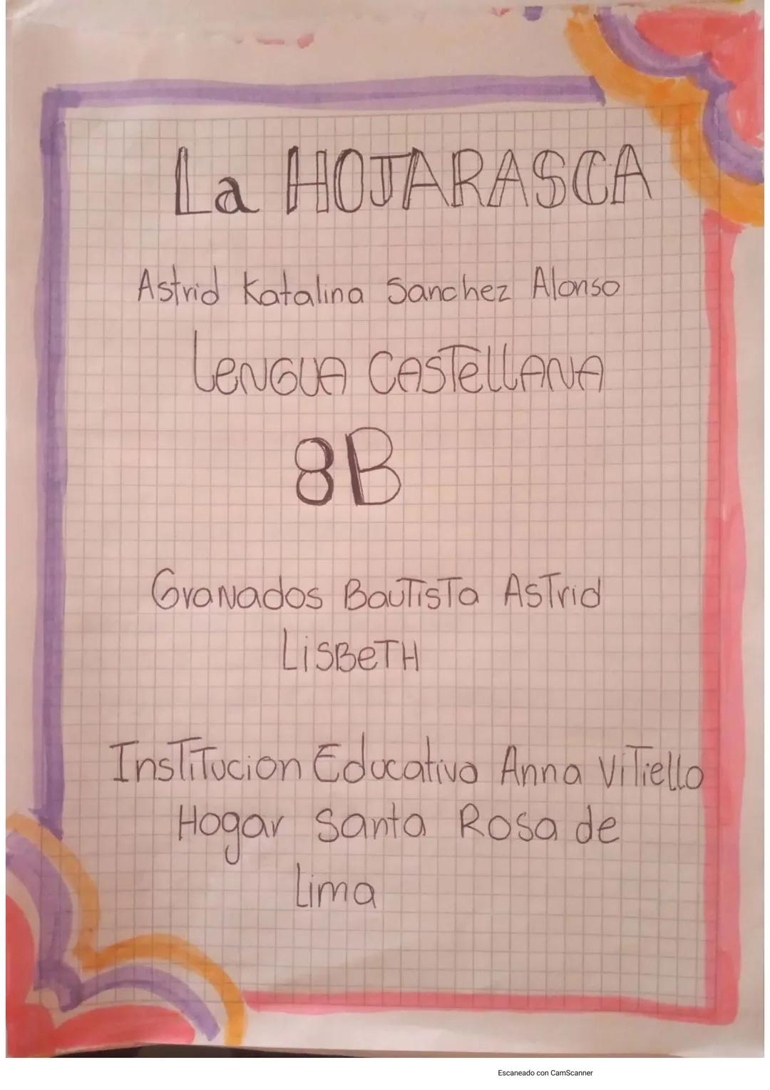 Institucion Educatıda Anna
Vilhello Hogar X
Santa rosa de Lima

Bimestral
de
ESPAÑOL

Jueves 26 de Agosto de 2021
Escaneado con CamScanner L