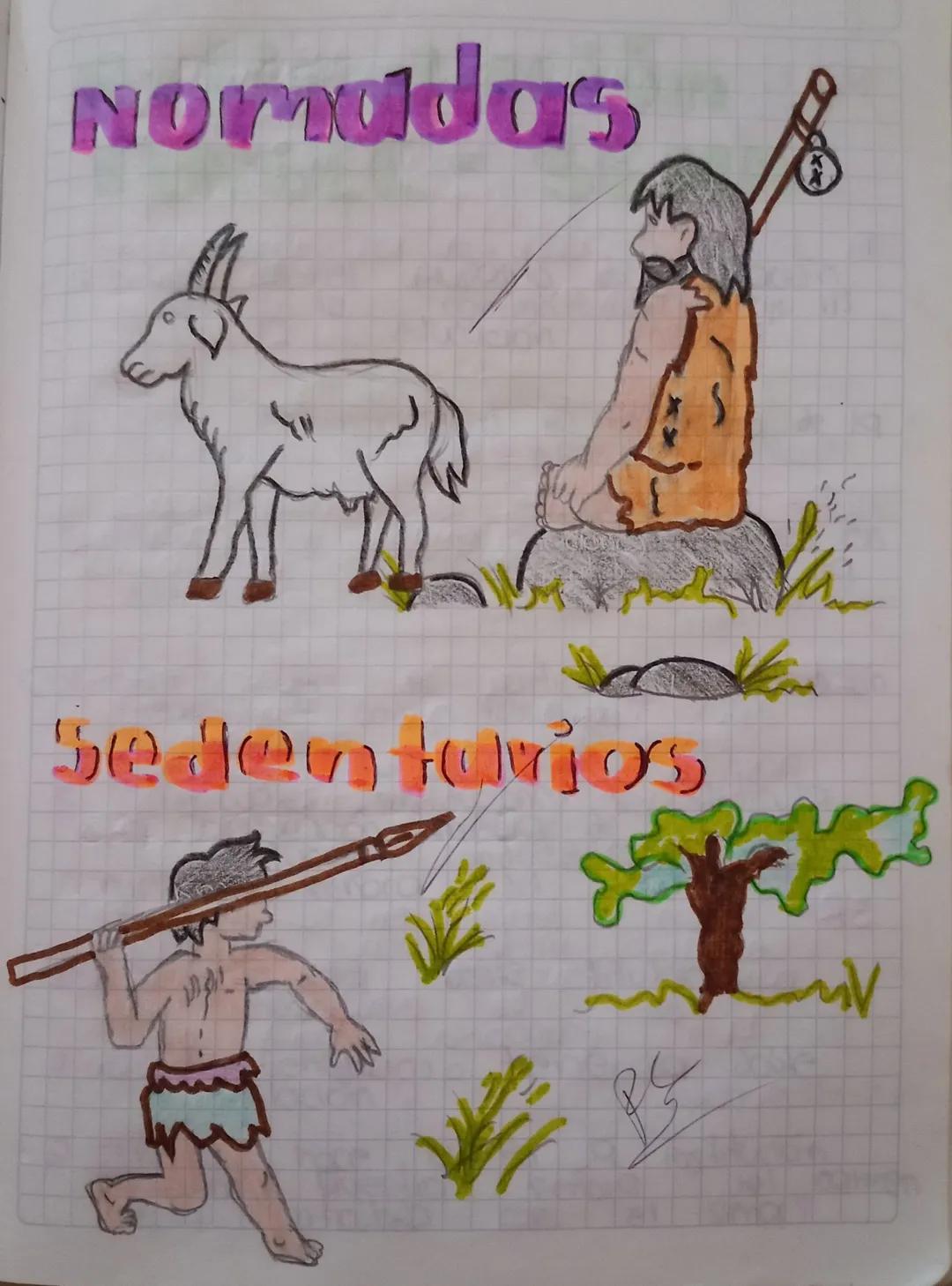 lo)
de
vida
es
contrano,
10)
eligen un
establecerse
Nómadas y sedentarios
nómadas
son las pueblos cuyo modelo
errante. Corcuyo
sedentano Son