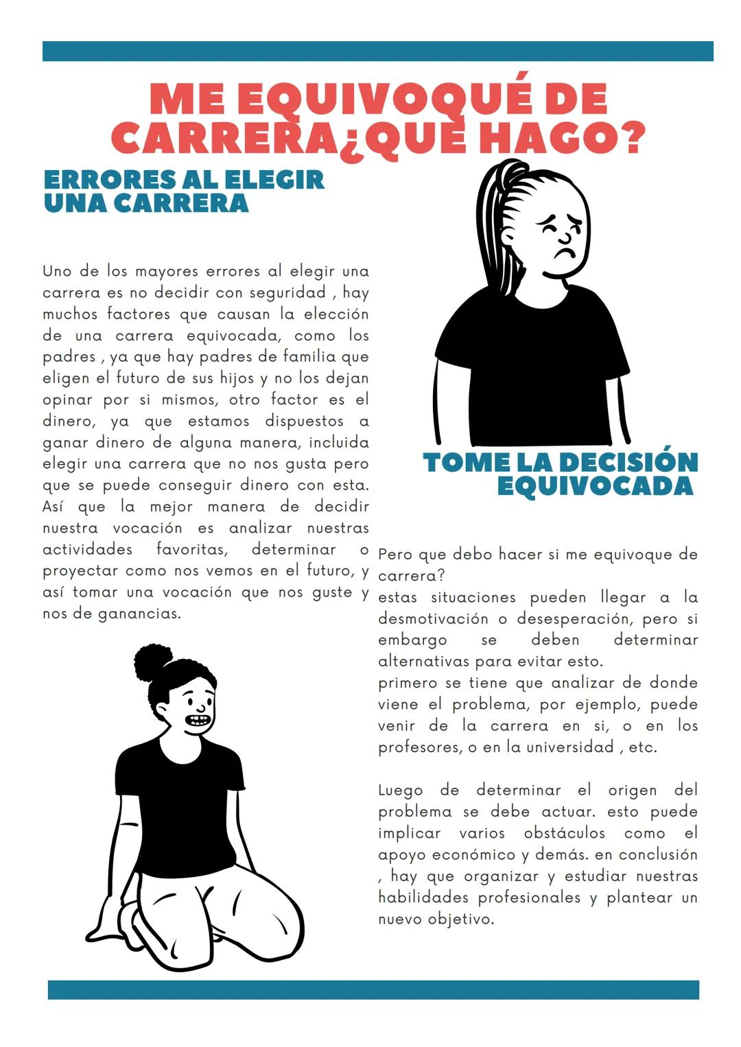 # NO SÉ QUE
ESTUDIAR

Elige tu carrera ideal

# LA ORIENTACIÓN
VOCACIONAL

Hoy en día una de las mayores
problemáticas es el no saber que
es