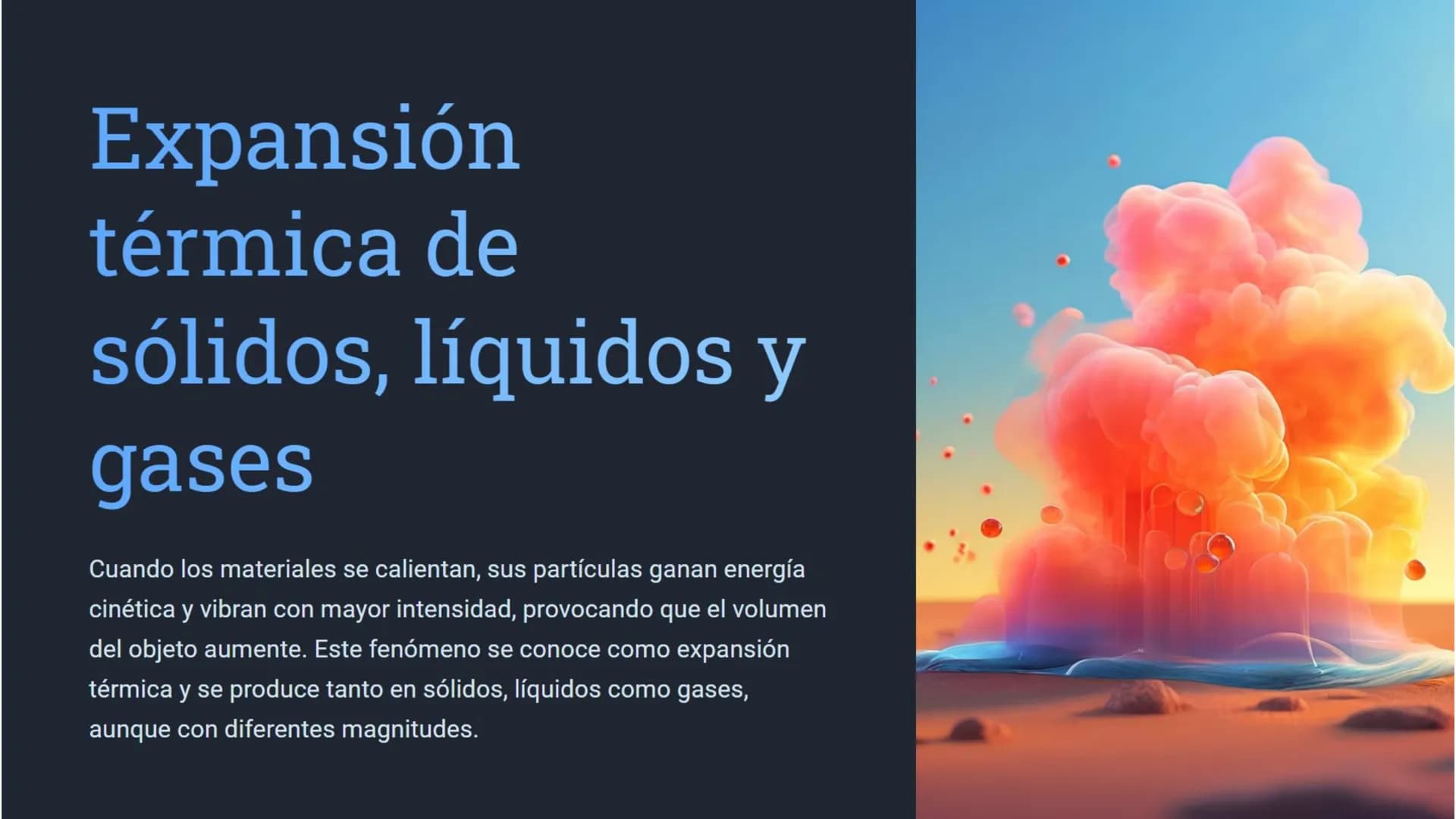 Introducción a la
Termodinámica
La Termodinámica es la rama de la física que estudia los
conceptos de calor, temperatura y energía, y cómo s