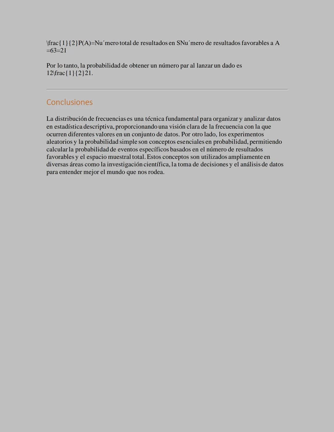 Estadística y Probabilidad
En este documento exploraremos dos conceptos fundamentales en estadística y
probabilidad: la distribución de frec