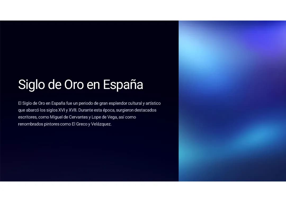 Siglo de oro en España 