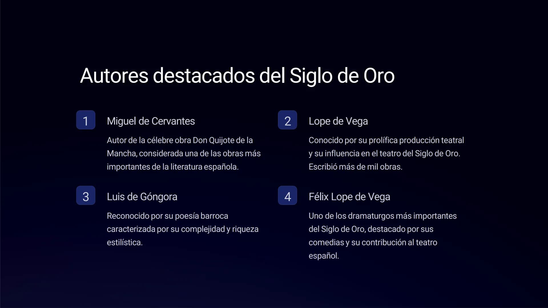 Siglo de Oro en España
El Siglo de Oro en España fue un periodo de gran esplendor cultural y artístico
que abarcó los siglos XVI y XVII. Dur