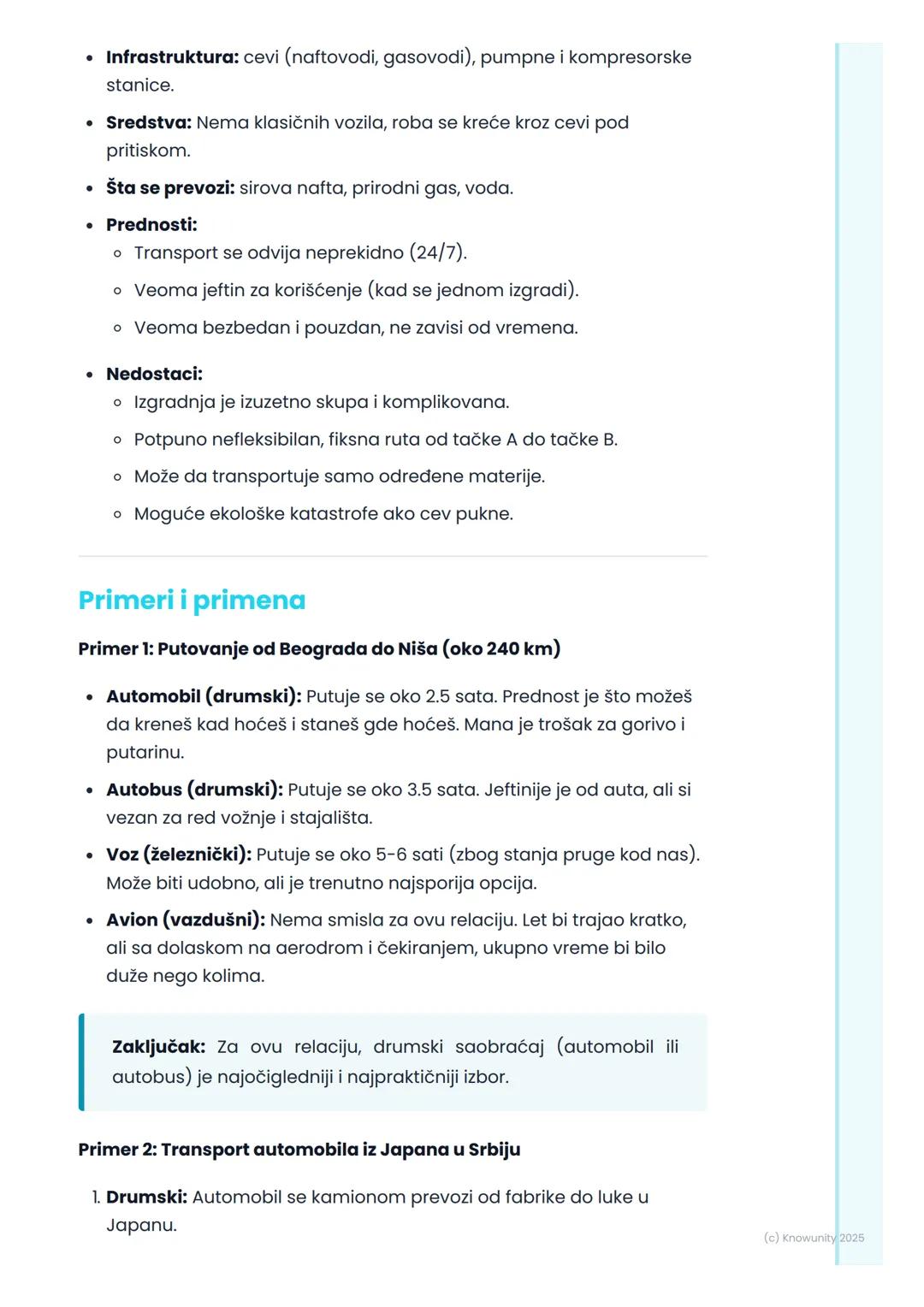 # Vrste saobraćaja i
transporta

Uvod u saobraćaj

Saobraćaj je premeštanje ljudi, robe, informacija i energije sa jednog
mesta na drugo. Be