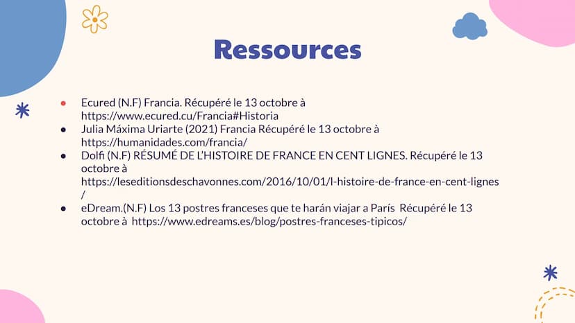 France
* 01
Liste des contenus
02
Caractéristiques
principales
04
Gastronomie
Culture
05
03
Historie
Destin à visite Introduction
Dans cette