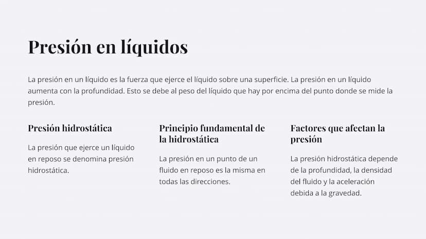 la hidrostática
La hidrostática es la rama de la mecánica de fluidos que
estudia los fluidos en reposo. Es una ciencia fundamental que
tiene