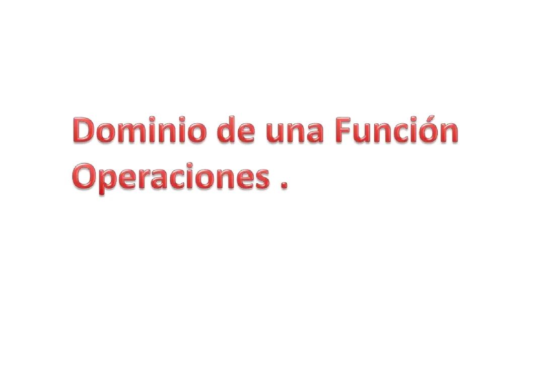 Funciones y Operaciones 