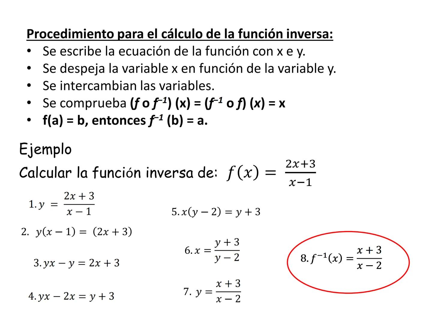 Dominio de una Función
Operaciones. El dominio de una función es el conjunto de elementos que
tienen imagen.
Es decir, son los valores de x 