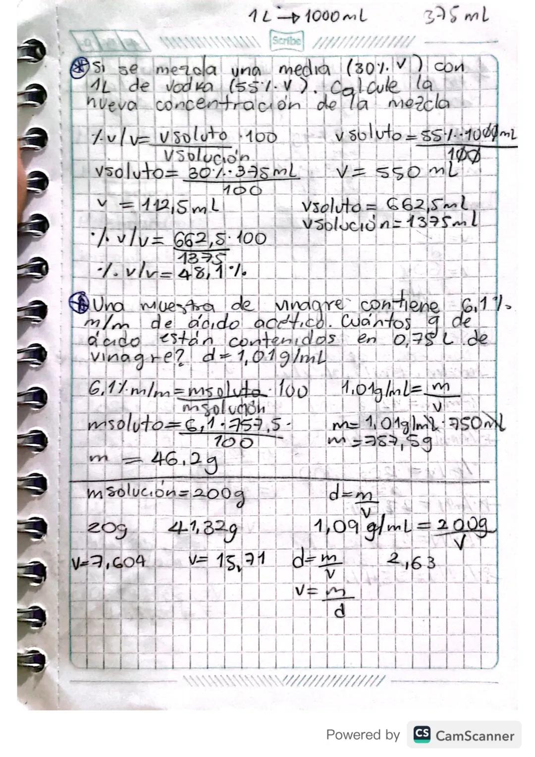 11/09/23
# Unidades físicas de
## concentración

%m/m %m/v % v/v ppm

-%m/m = $\frac{msoluto}{msolución}$.100

msolución= msoluto+m solvente