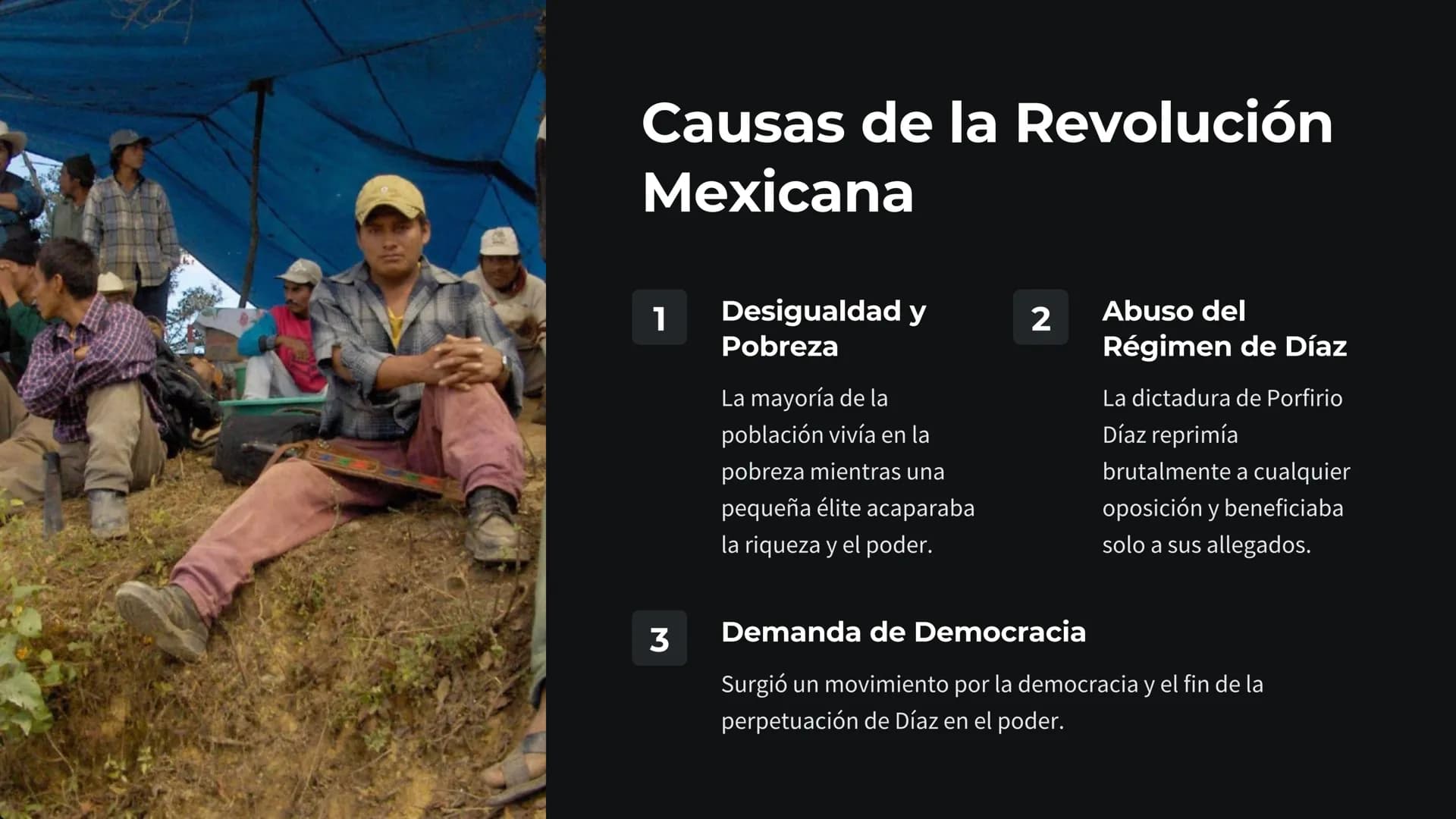 La Revolución
Mexicana
La Revolución Mexicana fue un conflicto armado que transformó la
sociedad y política de México a principios del siglo