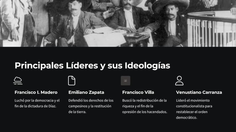 La Revolución
Mexicana
La Revolución Mexicana fue un conflicto armado que transformó la
sociedad y política de México a principios del siglo