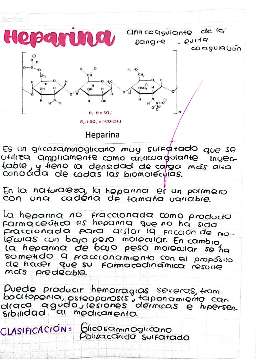Apuntes sobre la heparina