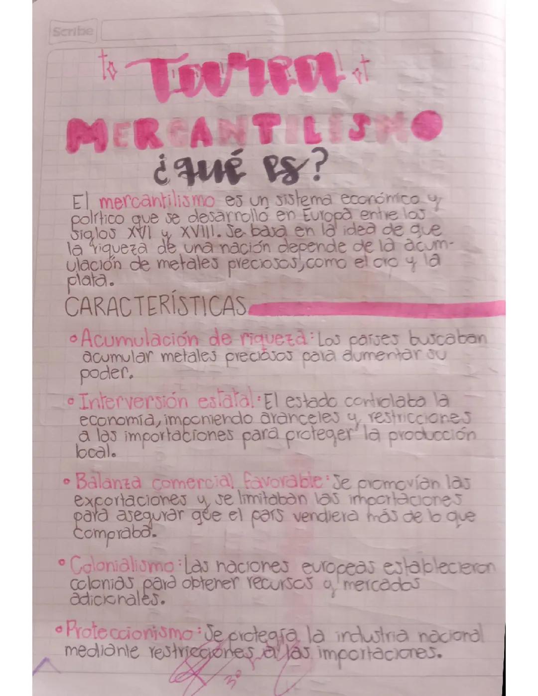 Apunte tarea sobre el Mercantilismo 