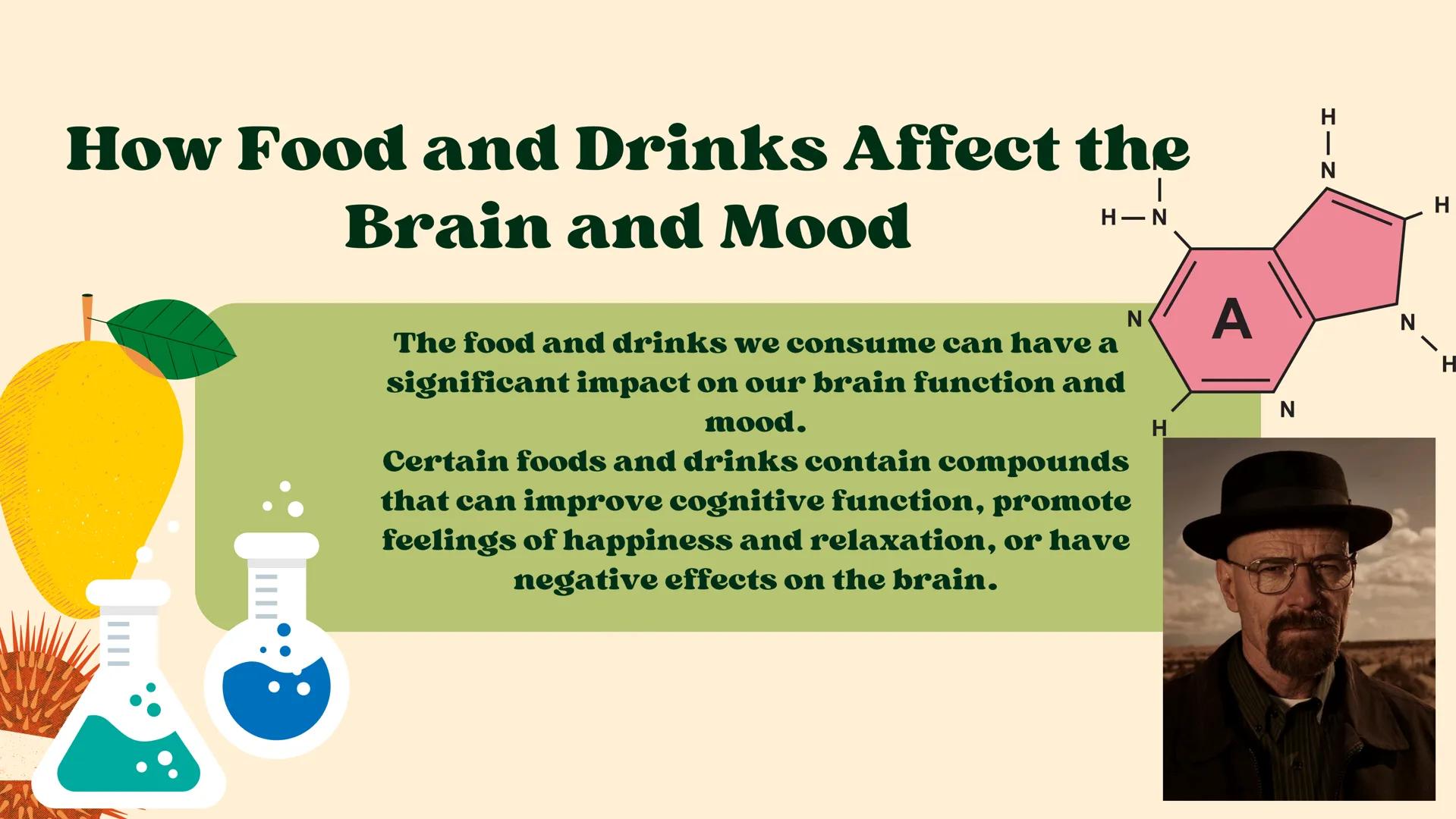 How Food
and Drinks
Affect the
Brain and Mood How Food and Drinks Affect the
Brain and Mood
H-N
HIN
Ν
The food and drinks we consume can hav
