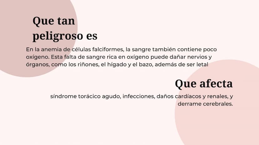 ¿Que es anemia falciforme?
• La anemia falciforme es un grupo de
trastornos hereditarios en los que los
glóbulos rojos adquieren forma de ho