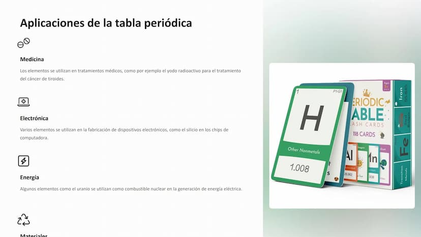 la tabla periódica
La tabla periódica es una representación organizada de los elementos
químicos, ordenados por sus propiedades atómicas. Es