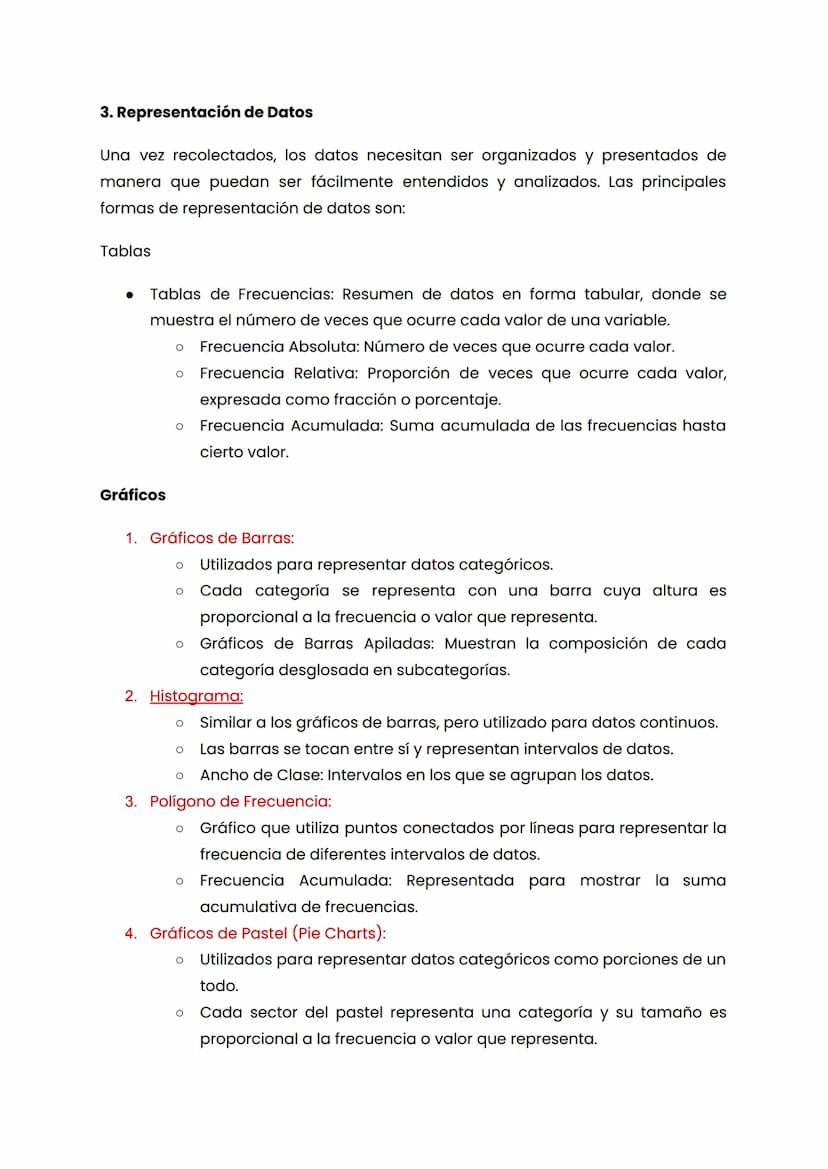 Estadística: recolección y representación de datos
1. Introducción a la Estadística
La estadística es la ciencia que se encarga de la recole