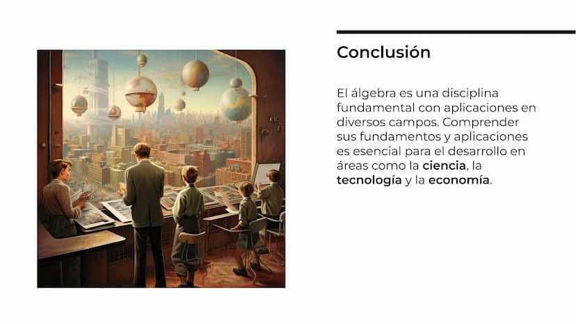 s
6
=
8
5
X
7
4
O
Fundamentos y
Aplicaciones de
Álgebra Introducción
El álgebra es una rama de las
matemáticas que estudia las
estructuras, 
