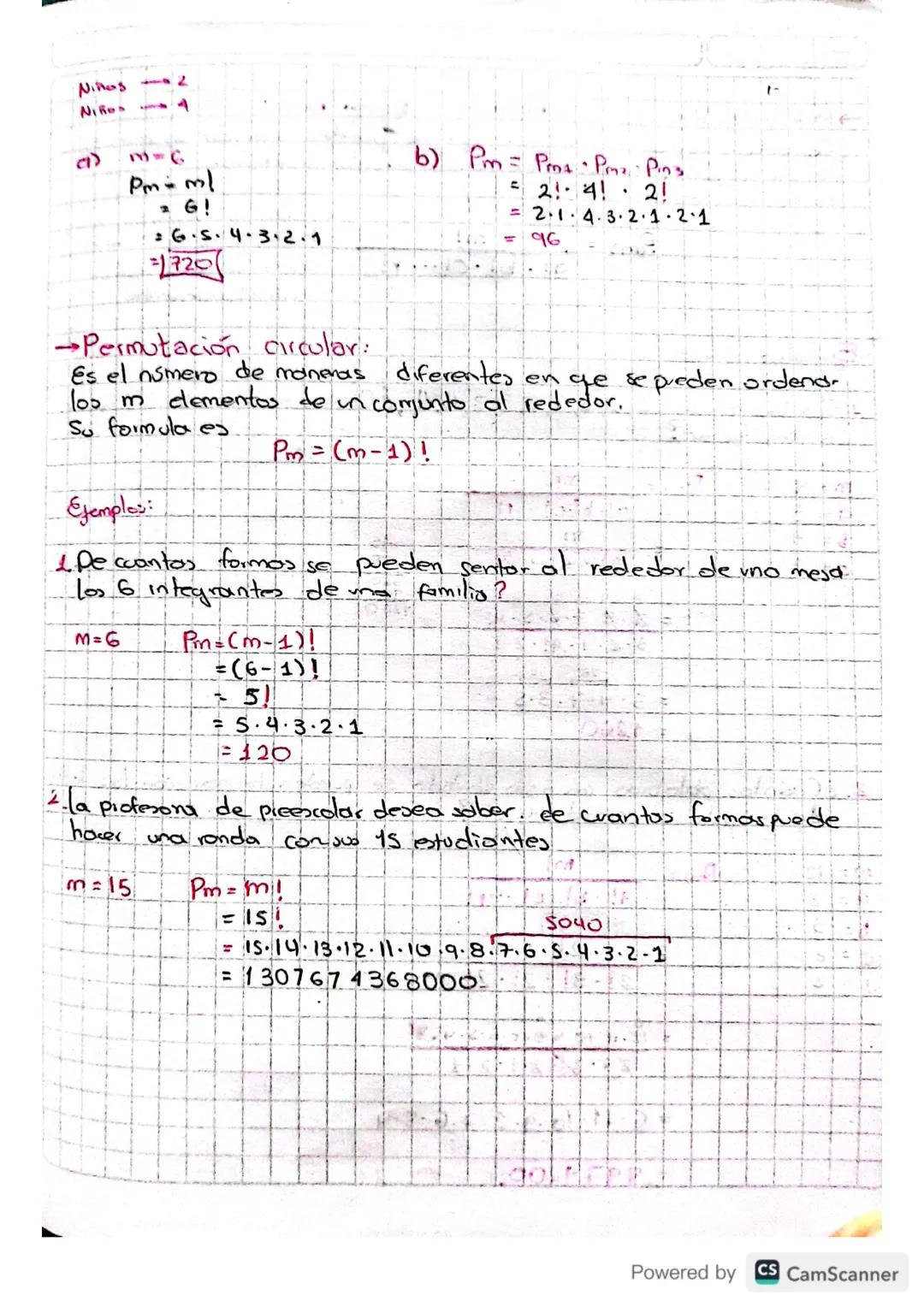 # PERMUTACIONES

Una permutación es el total de ordenaciones que se pueden hacer
Con todos los elementos de un conjunto (m).

Para calcular 