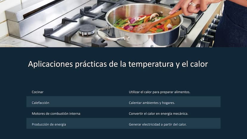 la temperatura y el
calor
La temperatura y el calor son conceptos
relacionados que describen la energía térmica de
un objeto o sistema. La t
