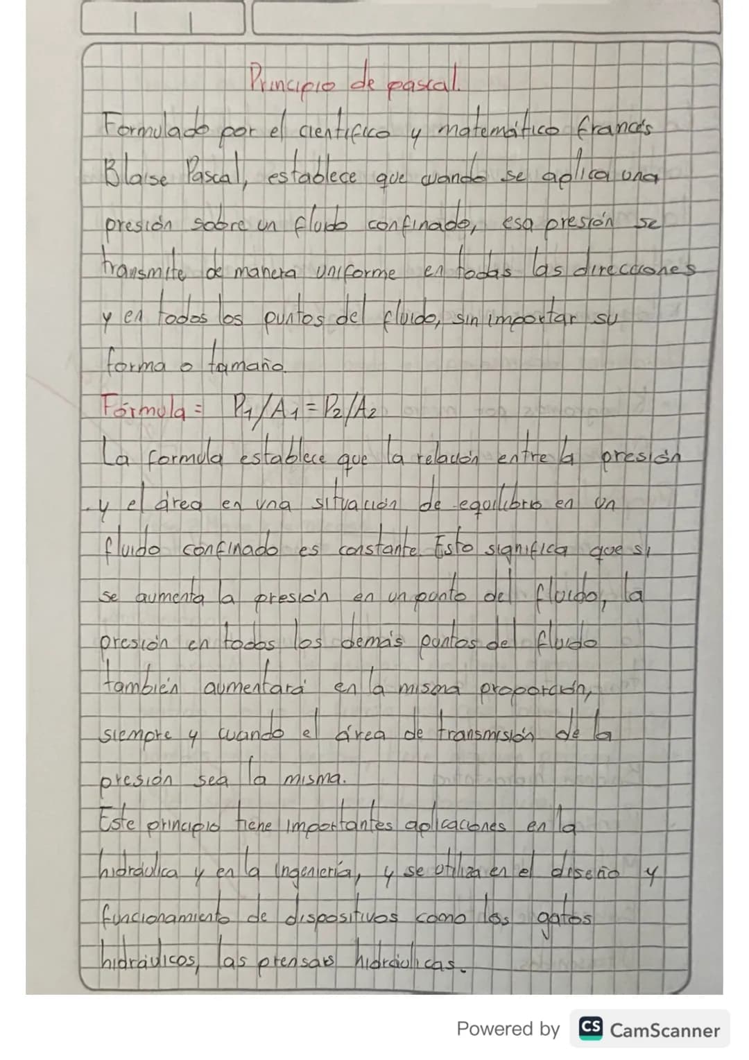Formulado
por el
el cientifico
Principio de pascal.
4
matemático francés
Blaise Pascal, establece
stablece que cando se
aplica
Coluna
presió